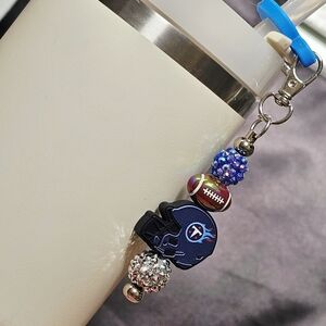 NFL Tennessee Titans Sparkly/Blingy Custom Created Tumbler Straw Charm